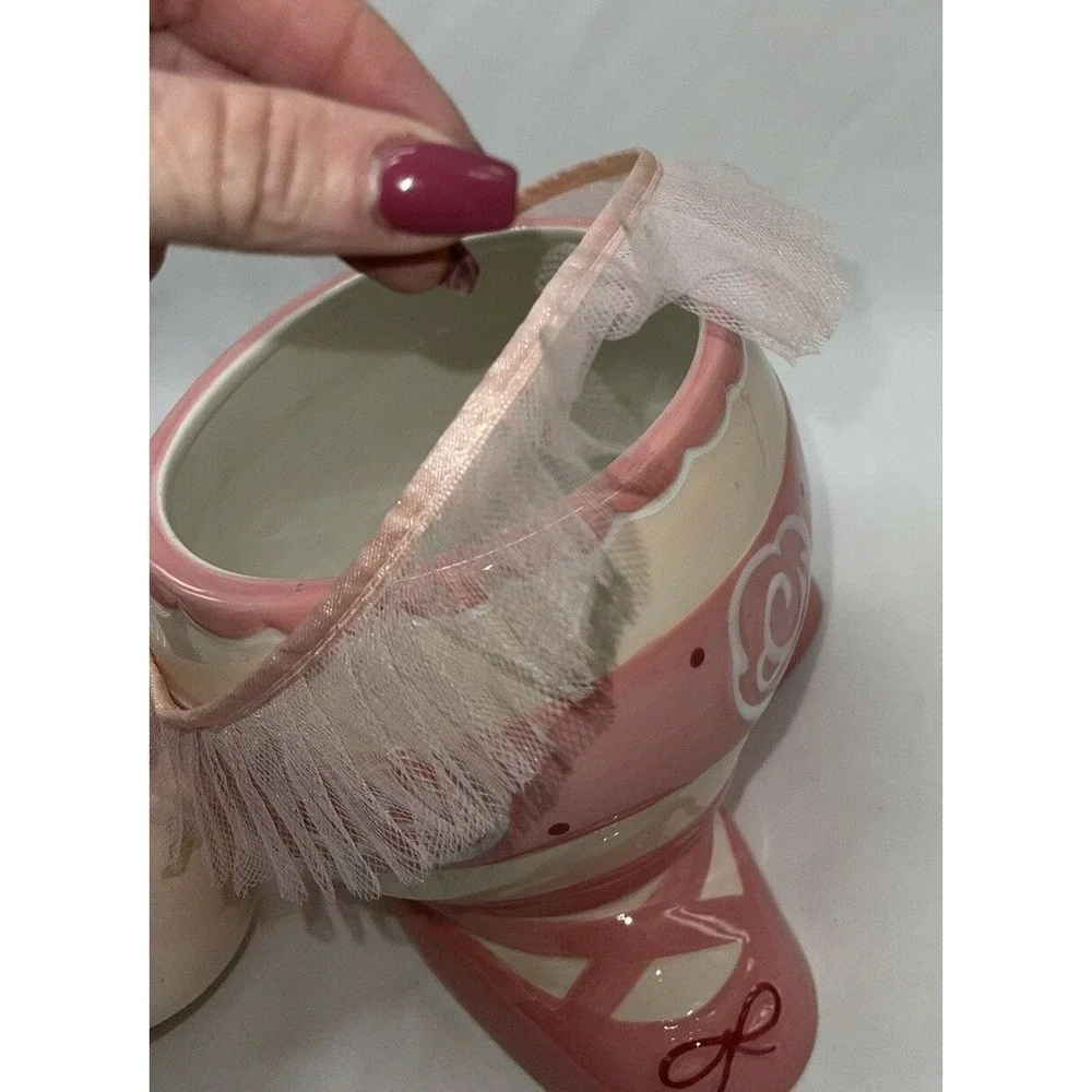 Vintage Ballerina Dancing Pink Pig with Tutu Ceramic Cookie Jar 11.5